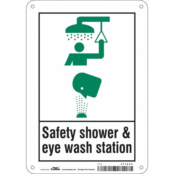 Safety Sign, 10 in Height, 7 in Width, Polyethylene, Horizontal Rectangle, English, 471A29