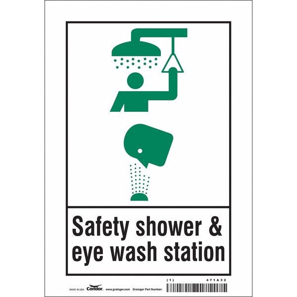 Safety Sign, 10 in Height, 7 in Width, Vinyl, Horizontal Rectangle, English, 471A32