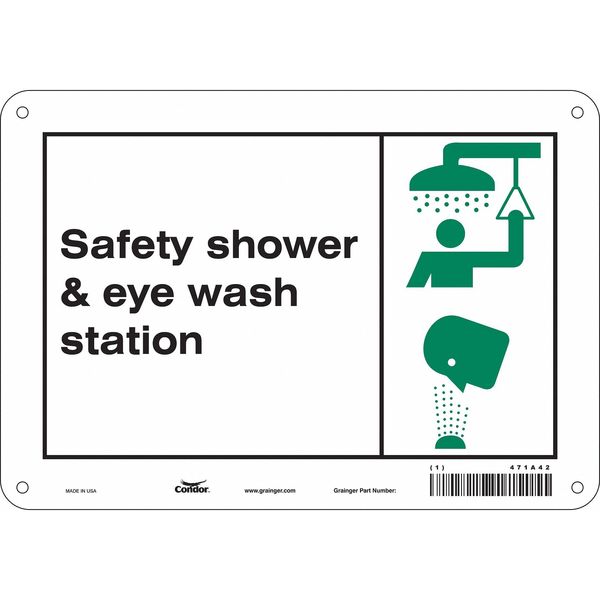 Safety Sign, 7 in Height, 10 in Width, Polyethylene, Vertical Rectangle, English, 471A42