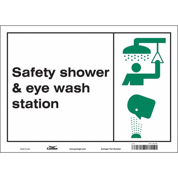 Safety Sign, 10 in Height, 14 in Width, Vinyl, Horizontal Rectangle, English, 471A46