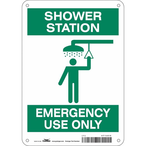 Safety Sign, 10 in Height, 7 in Width, Polyethylene, Horizontal Rectangle, English, 471A55