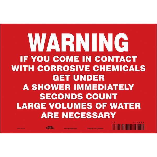 Safety Sign, 7 in Height, 10 in Width, Vinyl, Vertical Rectangle, English, 471A63