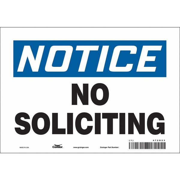 Safety Sign, 7 in Height, 10 in Width, Vinyl, Vertical Rectangle, English, 472D23