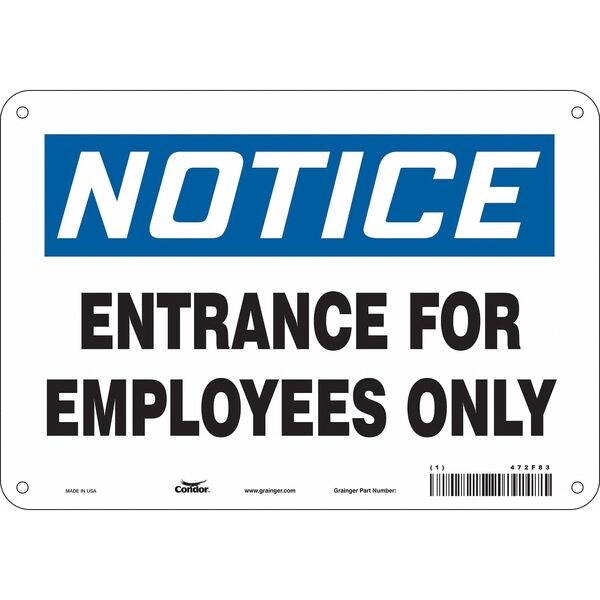 Safety Sign, 7 in Height, 10 in Width, Vinyl, Vertical Rectangle, English, 472F83