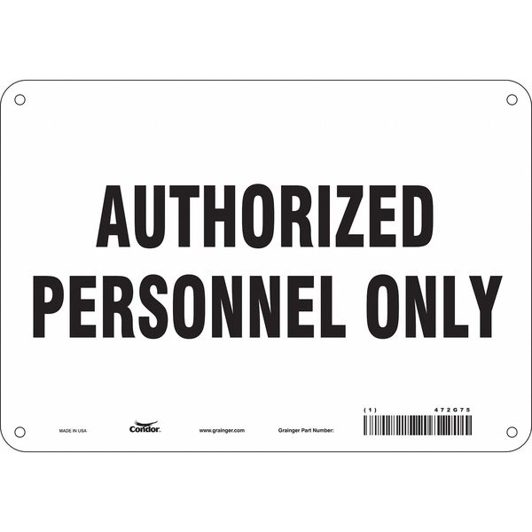 Safety Sign, 7 in Height, 10 in Width, Polyethylene, Vertical Rectangle, English, 472G75