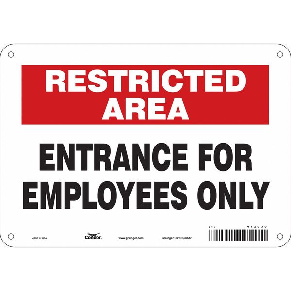Safety Sign, 7 in Height, 10 in Width, Polyethylene, Vertical Rectangle, English, 472G30