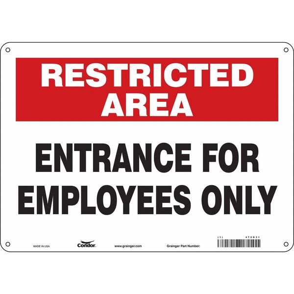 Safety Sign, 10 in Height, 14 in Width, Polyethylene, Horizontal Rectangle, English, 472G31