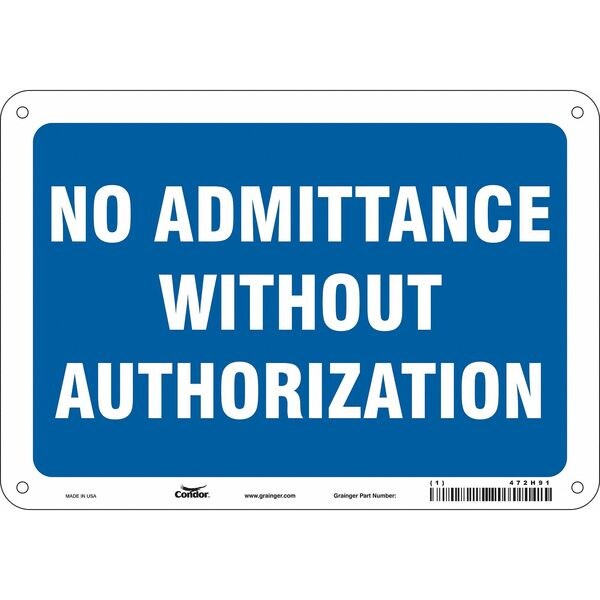 Safety Sign, 7 in Height, 10 in Width, Polyethylene, Vertical Rectangle, English, 472H91