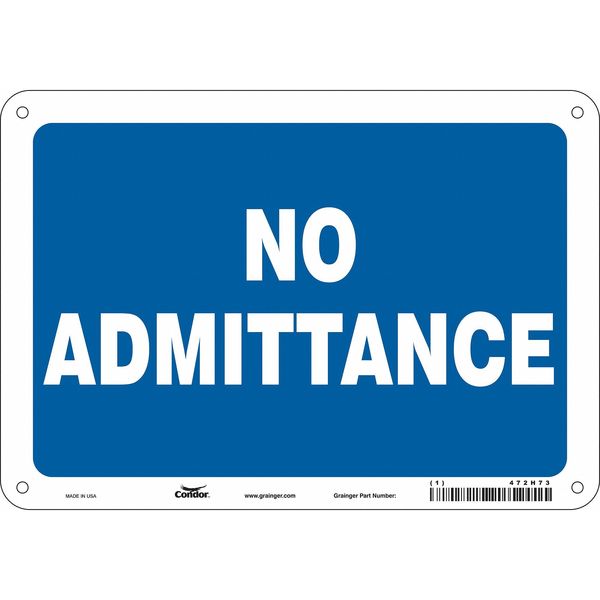 Safety Sign, 7 in Height, 10 in Width, Polyethylene, Vertical Rectangle, English, 472H73