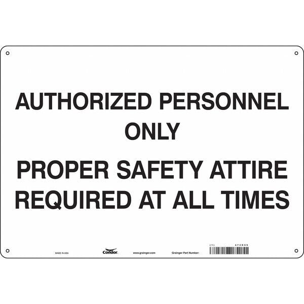 Safety Sign, 14 in H, 20 in W, Polyethylene, Horizontal Rectangle, English, 472H09