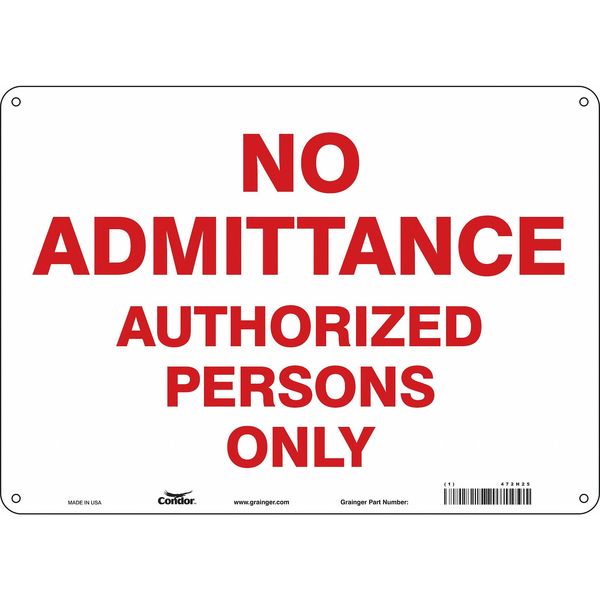Safety Sign, 10 in Height, 14 in Width, Polyethylene, Horizontal Rectangle, English, 472H25