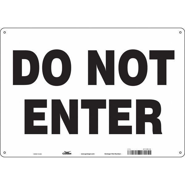 Safety Sign, 10 in Height, 14 in Width, Polyethylene, Horizontal Rectangle, English, 472H34