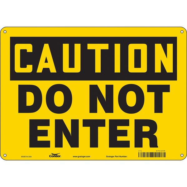 Safety Sign, 10 in Height, 14 in Width, Polyethylene, Horizontal Rectangle, English, 472J95