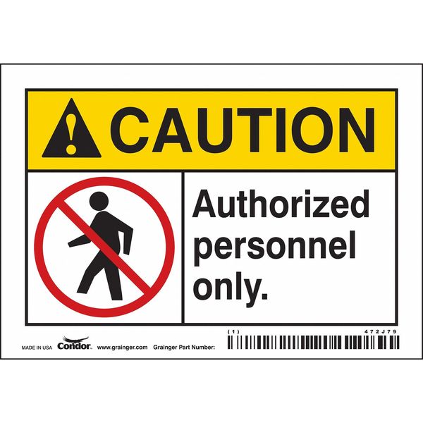 Safety Sign, 3 1/2 in Height, 5 in Width, Vinyl, Horizontal Rectangle, English, 472J79
