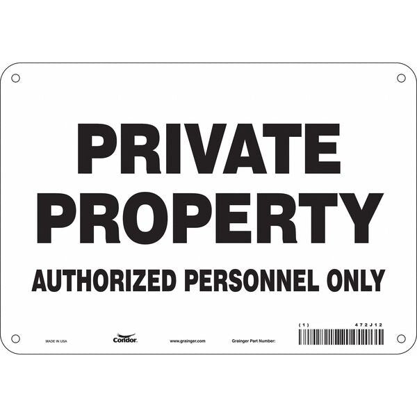 Safety Sign, 7 in Height, 10 in Width, Polyethylene, Vertical Rectangle, English, 472J12