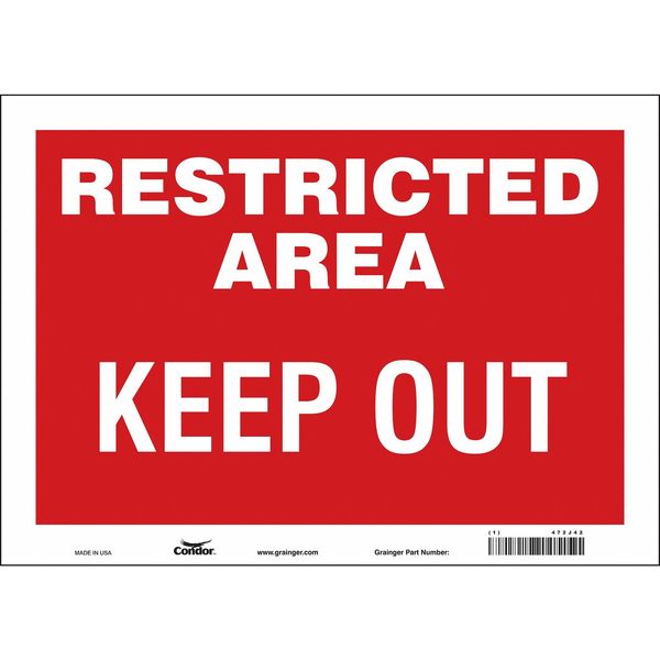 Safety Sign, 10 in Height, 14 in Width, Vinyl, Horizontal Rectangle, English, 472J42
