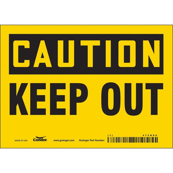 Safety Sign, 5 in Height, 7 in Width, Vinyl, Horizontal Rectangle, English, 472K80