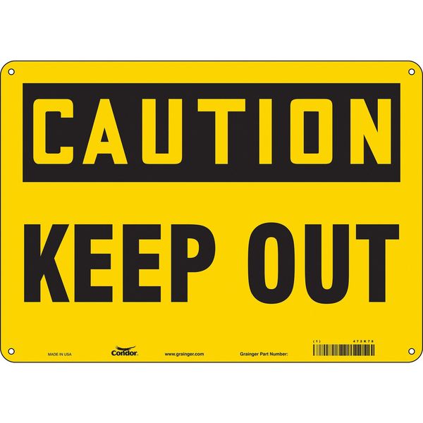 Safety Sign, 10 in Height, 14 in Width, Polyethylene, Horizontal Rectangle, English, 472K78