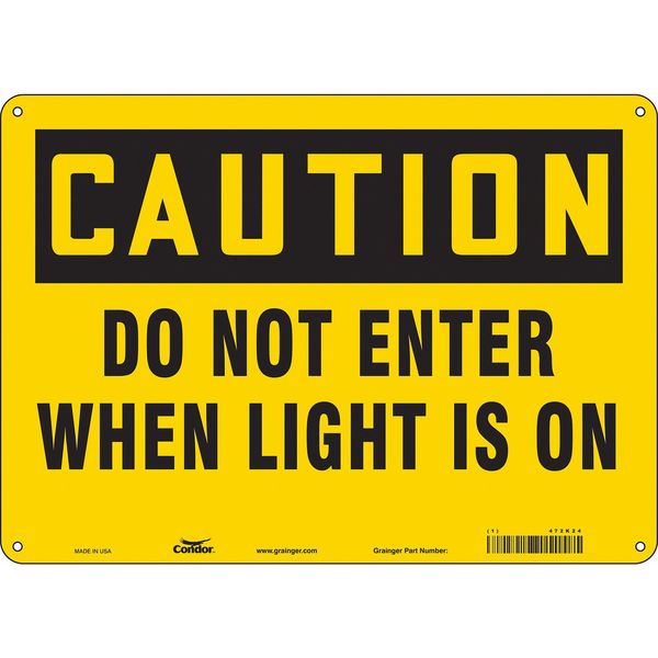 Safety Sign, 10 in Height, 14 in Width, Polyethylene, Horizontal Rectangle, English, 472K24