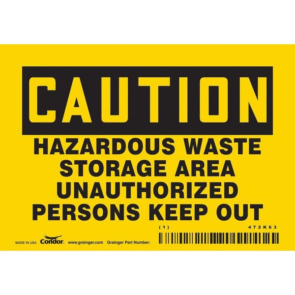 Safety Sign, 3 1/2 in Height, 5 in Width, Vinyl, Horizontal Rectangle, English, 472K63
