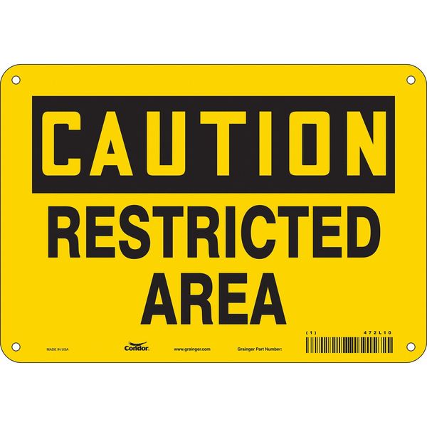 Safety Sign, 7 in Height, 10 in Width, Polyethylene, Vertical Rectangle, English, 472L10