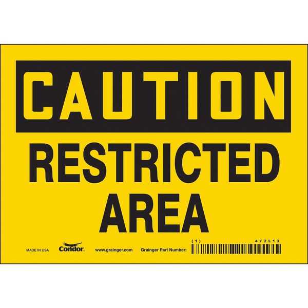 Safety Sign, 5 in Height, 7 in Width, Vinyl, Horizontal Rectangle, English, 472L13
