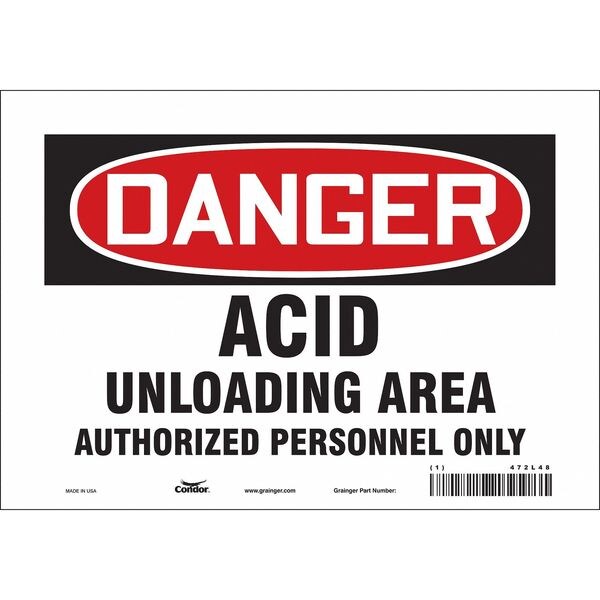 Safety Sign, 7 in Height, 10 in Width, Vinyl, Vertical Rectangle, English, 472L48