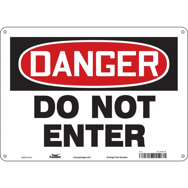 Safety Sign, 10 in Height, 14 in Width, Polyethylene, Horizontal Rectangle, English, 472M78