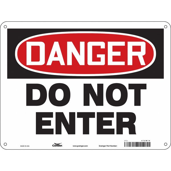 Safety Sign, 18 in Height, 24 in Width, Polyethylene, Horizontal Rectangle, English