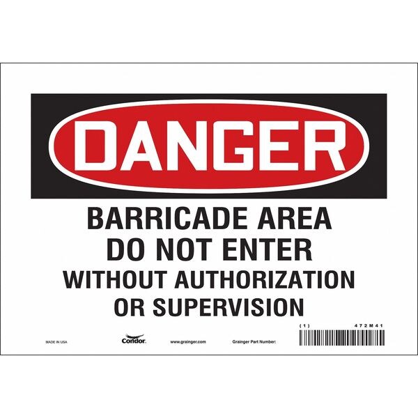 Safety Sign, 7 in Height, 10 in Width, Vinyl, Vertical Rectangle, English, 472M41