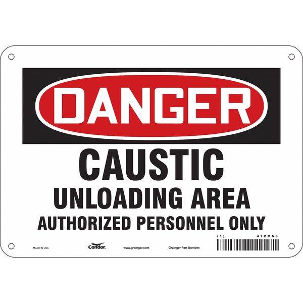 Safety Sign, 7 in Height, 10 in Width, Polyethylene, Vertical Rectangle, English, 472M53