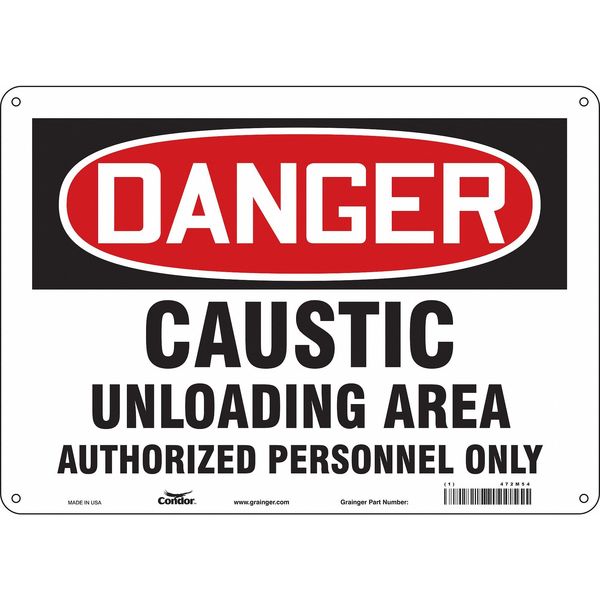 Safety Sign, 10 in Height, 14 in Width, Polyethylene, Horizontal Rectangle, English, 472M54