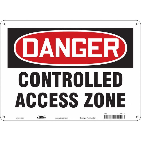 Safety Sign, 10 in Height, 14 in Width, Polyethylene, Horizontal Rectangle, English, 472M60