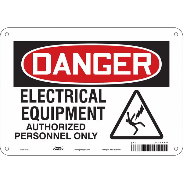 Safety Sign, 7 in Height, 10 in Width, Polyethylene, Vertical Rectangle, English, 472N89