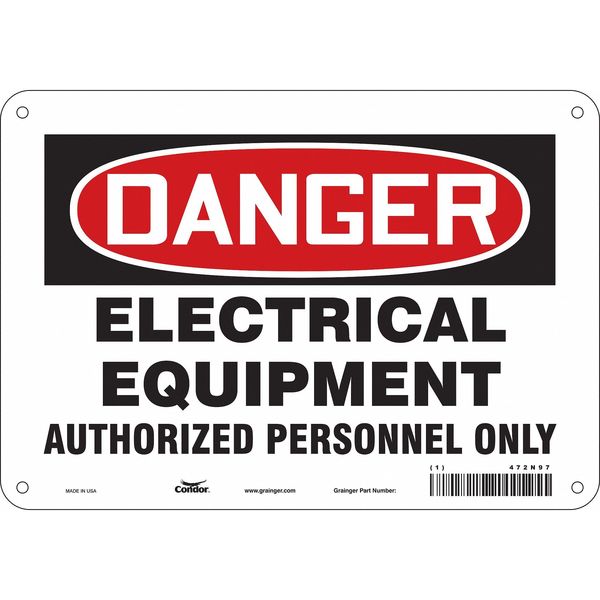Safety Sign, 7 in Height, 10 in Width, Polyethylene, Vertical Rectangle, English, 472N97