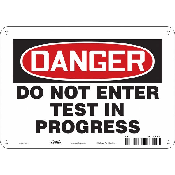 Safety Sign, 7 in Height, 10 in Width, Polyethylene, Vertical Rectangle, English, 472N29