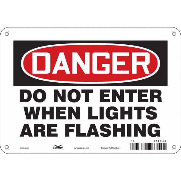 Safety Sign, 7 in Height, 10 in Width, Polyethylene, Vertical Rectangle, English, 472N43