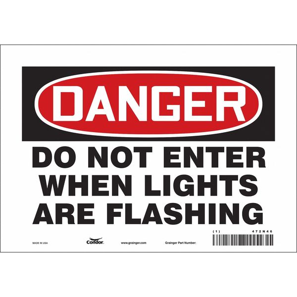 Safety Sign, 7 in Height, 10 in Width, Vinyl, Vertical Rectangle, English, 472N46