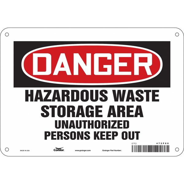 Safety Sign, 7 in Height, 10 in Width, Vinyl, Vertical Rectangle, English, 472P88