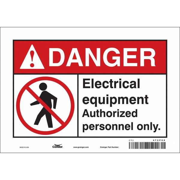 Safety Sign, 7 in Height, 10 in Width, Vinyl, Vertical Rectangle, English, 472P08