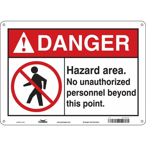 Safety Sign, 10 in Height, 14 in Width, Vinyl, Horizontal Rectangle, English, 472P54