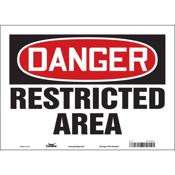 Safety Sign, 10 in Height, 14 in Width, Vinyl, Horizontal Rectangle, English, 472R91