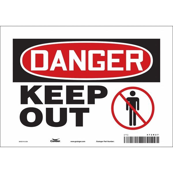 Safety Sign, 7 in Height, 10 in Width, Vinyl, Vertical Rectangle, English, 472R27