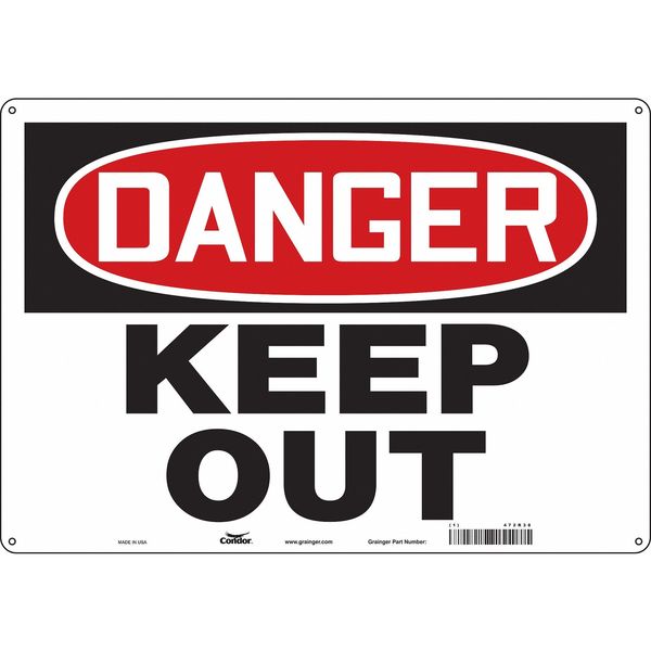 Safety Sign, 14 in H, 20 in W, Polyethylene, Horizontal Rectangle, English, 472R38