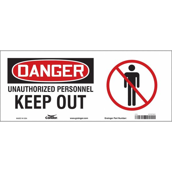 Safety Sign, 7 in H, 17 in W, Vinyl, Vertical Rectangle, English, 472T63