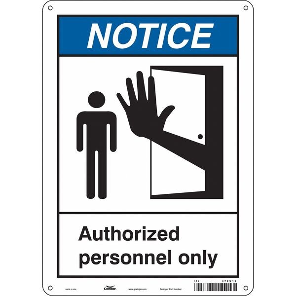 Safety Sign, 14 in Height, 10 in Width, Polyethylene, Vertical Rectangle, English, 472U16