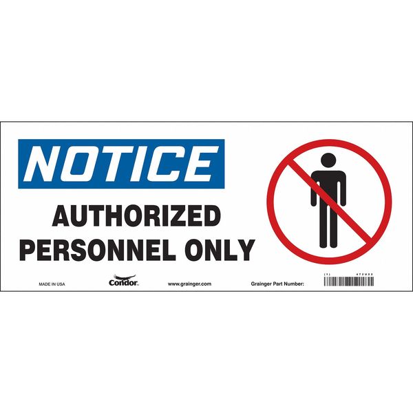 Safety Sign, 7 in H, 17 in W, Vinyl, Vertical Rectangle, English, 472U22
