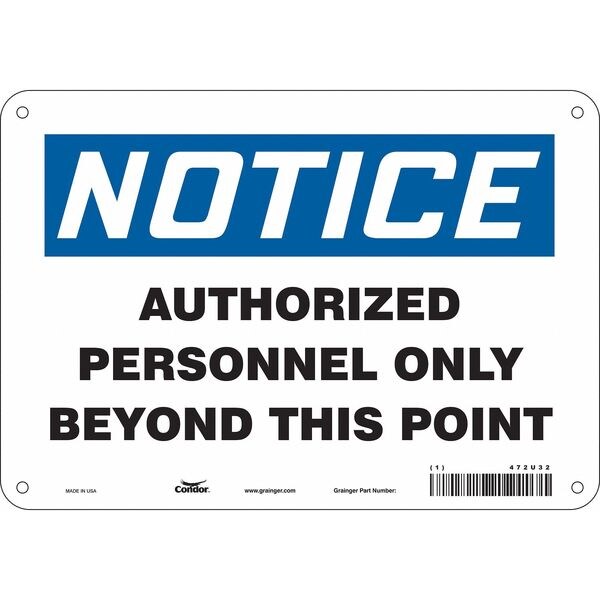 Safety Sign, 7 in Height, 10 in Width, Polyethylene, Vertical Rectangle, English, 472U32
