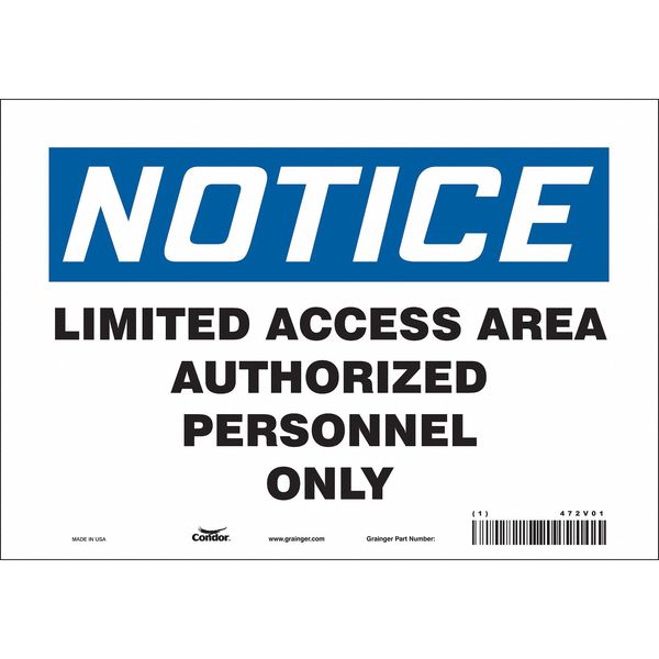 Safety Sign, 7 in Height, 10 in Width, Vinyl, Vertical Rectangle, English, 472V01