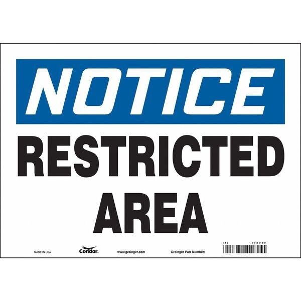 Safety Sign, 10 in Height, 14 in Width, Vinyl, Horizontal Rectangle, English, 472V50